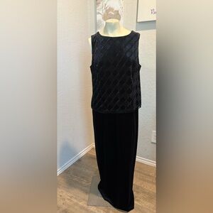 Vintage Jessica McClintock Gunne Sax Velvet Dress Womens Sz 18 Beaded Event